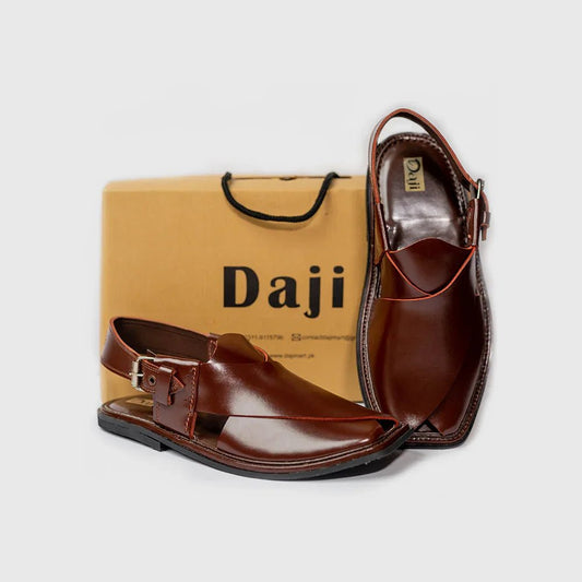 Daji Wear leather Peshawari Chappal black and brown