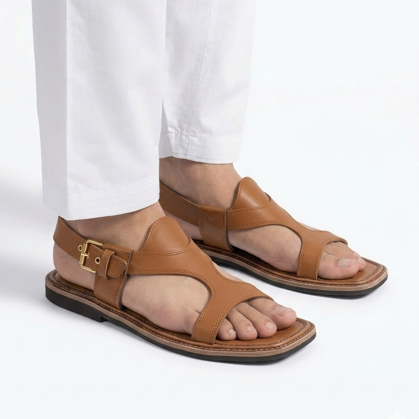 Pure Leather Handmade Panjedar Peshawari Chappal