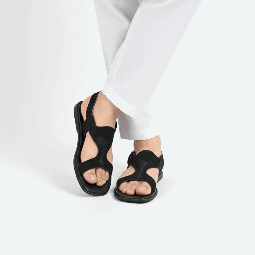 Handmade Black Sabar Panjedar Chappal