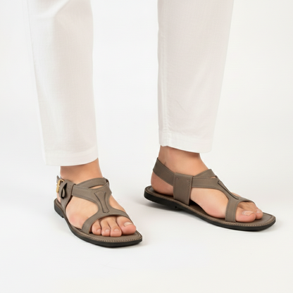 Handmade Grey Pure Leather Panjedar Chappal