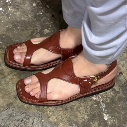 DajiWear Handmade Pure Leather Panjedar Chappal