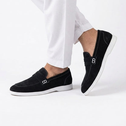 Premium Black Calf Leather Penny Loafers for Men