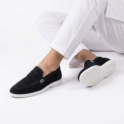 Premium Black Calf Leather Penny Loafers for Men
