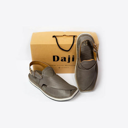 Grey Kaptaan Chappal – Pure Handmade – Daji Special - Daji Wear