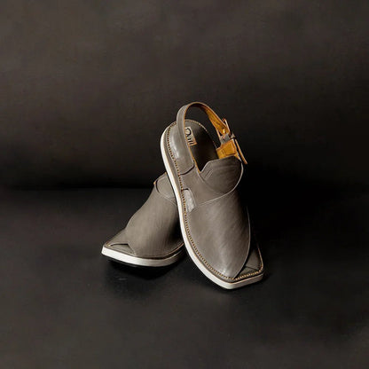 Grey Kaptaan Chappal – Pure Handmade – Daji Special - Daji Wear