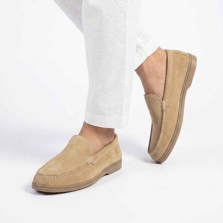 Dajiwear Summer Walk Suede Loafers – Sand Beige