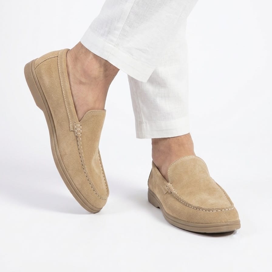 Dajiwear Summer Walk Suede Loafers – Sand Beige
