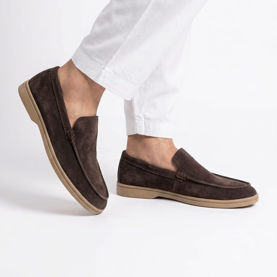 Dajiwear Summer Walk Suede Loafers – Espresso Brown