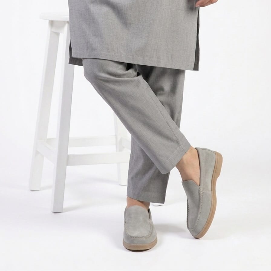 Dajiwear Summer Walk Suede Loafers – Gray