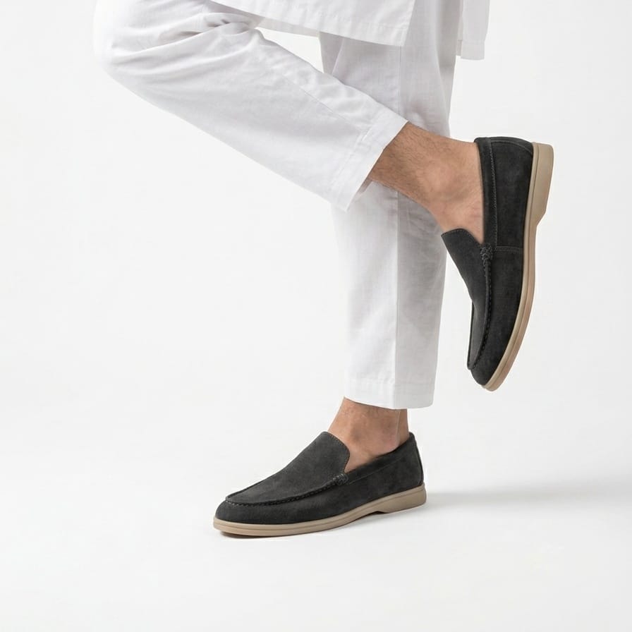 Dajiwear Summer Walk Suede Loafers – Jet Black