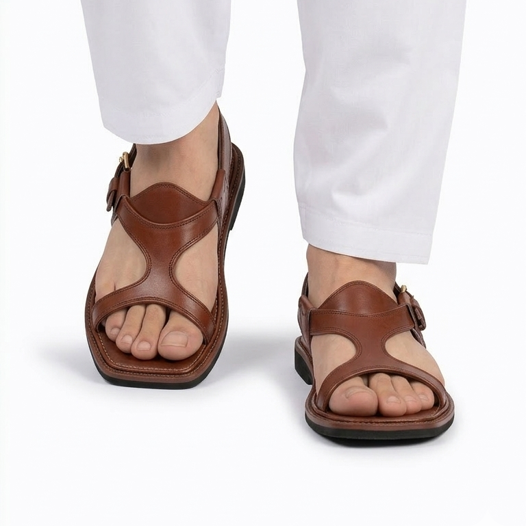 DajiWear Handmade Pure Leather Panjedar Chappal